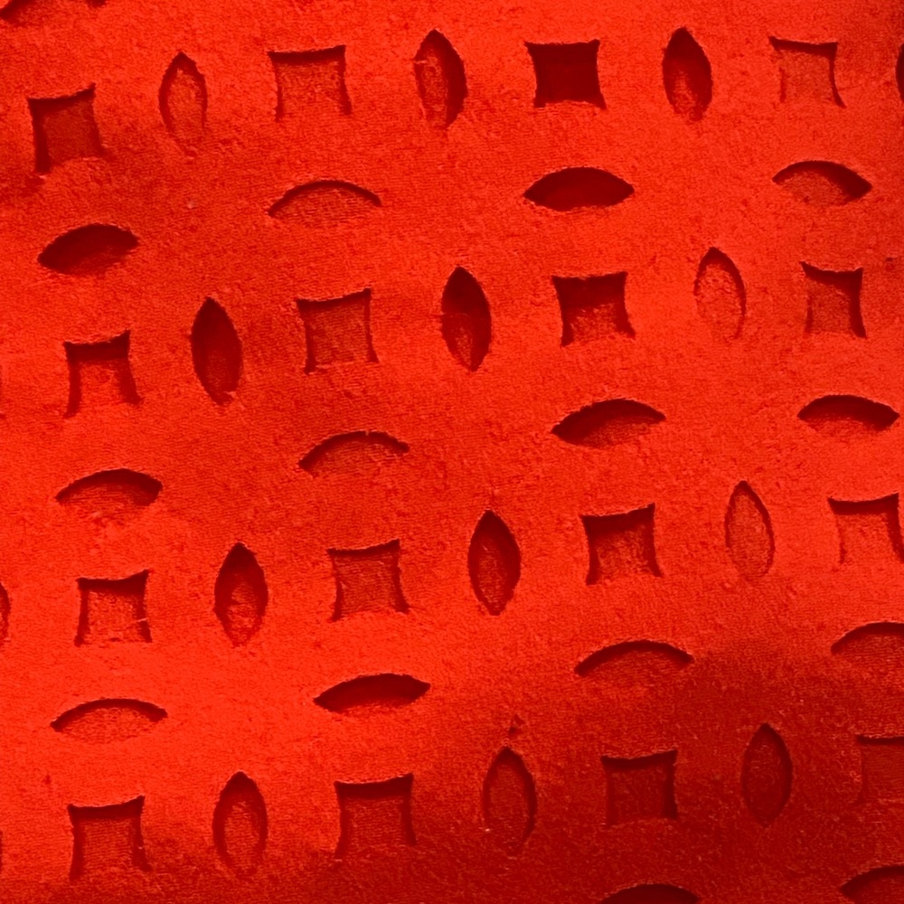 Cynthia Rowley Laser Cut Eyelet Lined Button Back Tank in Orange, XS - Picture 3 of 11